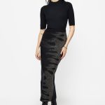 Kenna Flame Lurex Knit Maxi Skirt